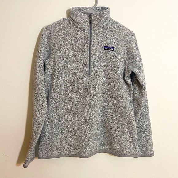 Grey Patagonia Quarter Zip Fleece Jacket Size Medium - Picture 1 of 4